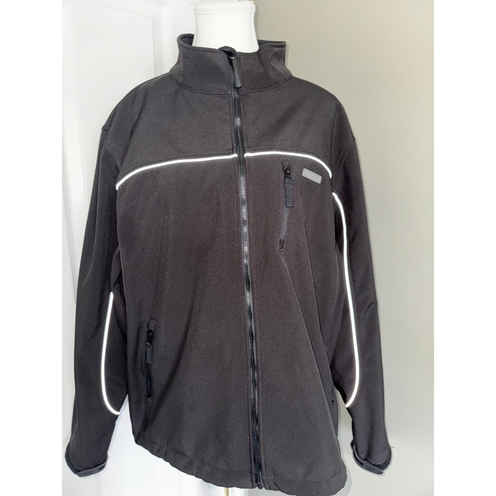 CAT Caterpillar Womens Workwear Softshell Jacket Black Reflective Full Zip 2XL